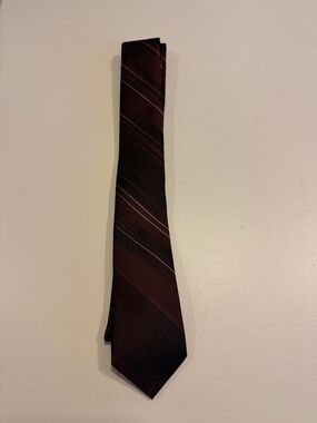 Egara Classic Men's Burgundy Stripe Tie NWT